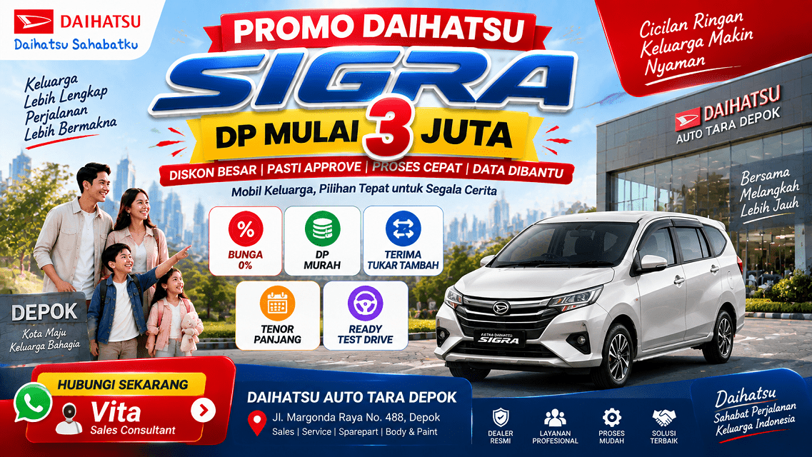 daihatsu sigra depok dp mulai 3 juta